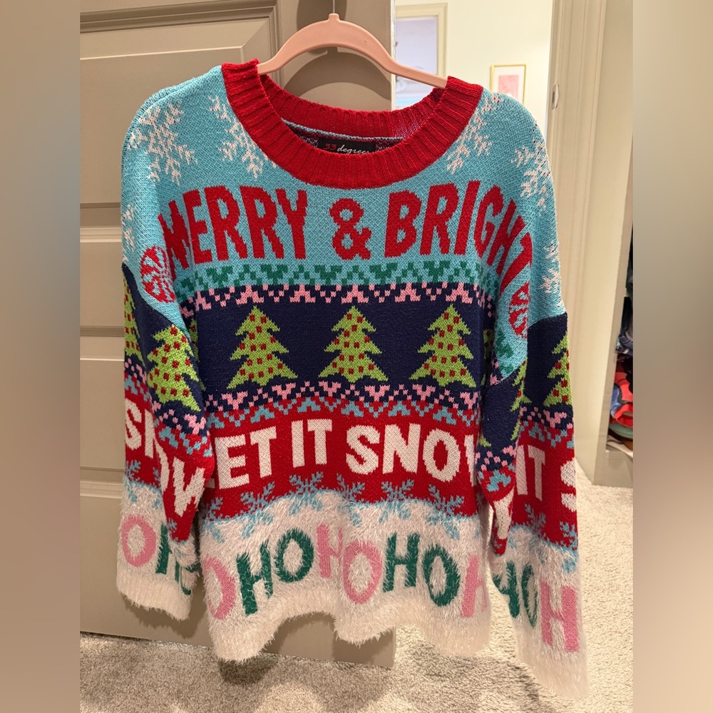 32 Degrees Merry & Bright Sweater - Red, Blue, Green